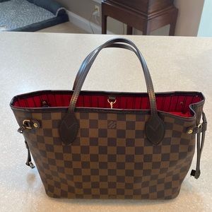 Louis Vuitton Neverfull PM Tote in Damier Ebene Canvas and Leather